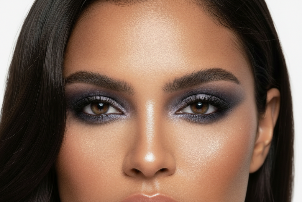 Glitter - Eye Shadow - Steel Metallic With - Compact